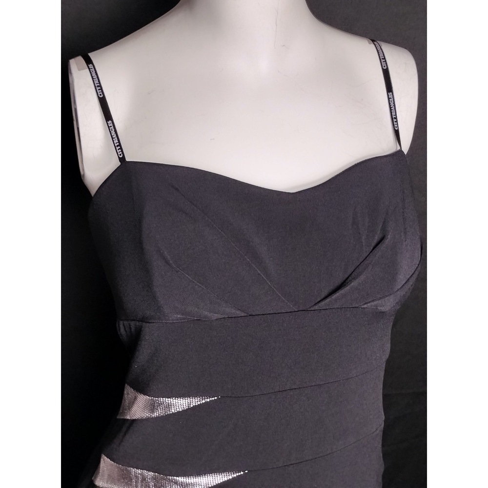 City Triangle Size M Black Dress bodycon stretch party dance formal shiny - Picture 2 of 15